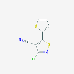 molecular formula C8H3ClN2S2 B12593703 4-Isothiazolecarbonitrile, 3-chloro-5-(2-thienyl)- CAS No. 647016-65-7