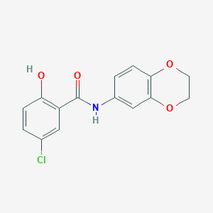 molecular formula C15H12ClNO4 B12593714 5-Chloro-N-(2,3-dihydro-1,4-benzodioxin-6-yl)-2-hydroxybenzamide CAS No. 634186-12-2