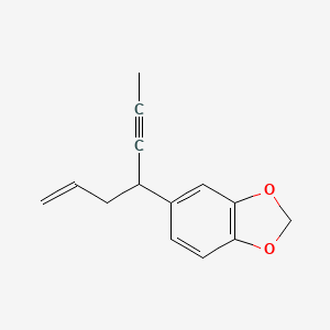 molecular formula C14H14O2 B12593719 5-(Hept-1-en-5-yn-4-yl)-2H-1,3-benzodioxole CAS No. 648433-44-7