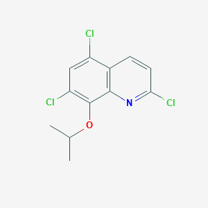 molecular formula C12H10Cl3NO B12593735 2,5,7-Trichloro-8-[(propan-2-yl)oxy]quinoline CAS No. 648897-18-1