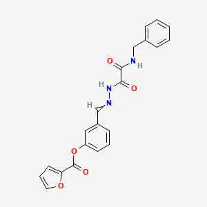 molecular formula C21H17N3O5 B12593751 [3-[[[2-(Benzylamino)-2-oxoacetyl]hydrazinylidene]methyl]phenyl] furan-2-carboxylate CAS No. 606487-60-9