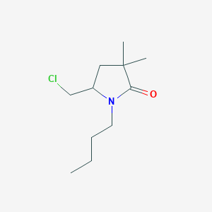 molecular formula C11H20ClNO B12593755 2-Pyrrolidinone, 1-butyl-5-(chloromethyl)-3,3-dimethyl- CAS No. 647027-56-3