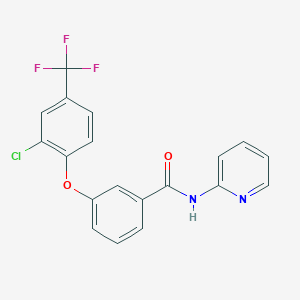 molecular formula C19H12ClF3N2O2 B12593820 Benzamide, 3-[2-chloro-4-(trifluoromethyl)phenoxy]-N-2-pyridinyl- CAS No. 647858-73-9