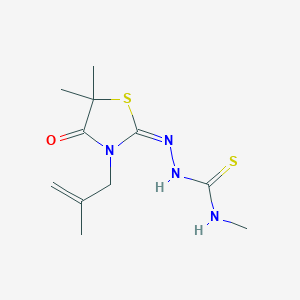1-[(E)-[5,5-dimethyl-3-(2-methylprop-2-enyl)-4-oxo-1,3-thiazolidin-2-ylidene]amino]-3-methylthiourea