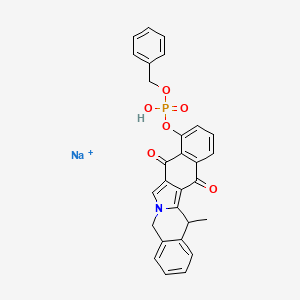 Benz[5,1-b]isoquinoline-8,13-dione, 5,14-dihydro-9-[[hydroxy(phenylmethoxy)phosphinyl]oxy]-14-methyl-, monosodium salt