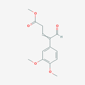 molecular formula C14H16O5 B12593905 Methyl 4-(3,4-dimethoxyphenyl)-5-oxopent-3-enoate CAS No. 648432-27-3