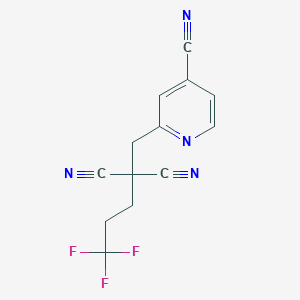 molecular formula C13H9F3N4 B12593916 [(4-Cyanopyridin-2-yl)methyl](3,3,3-trifluoropropyl)propanedinitrile CAS No. 647839-78-9