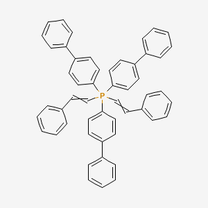 Tri([1,1'-biphenyl]-4-yl)bis(2-phenylethenyl)-lambda~5~-phosphane