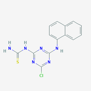 molecular formula C14H11ClN6S B12593955 N-{4-Chloro-6-[(naphthalen-1-yl)amino]-1,3,5-triazin-2-yl}thiourea CAS No. 497834-68-1