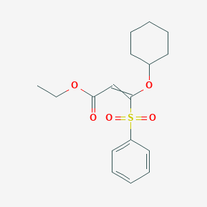 molecular formula C17H22O5S B12594017 Ethyl 3-(benzenesulfonyl)-3-(cyclohexyloxy)prop-2-enoate CAS No. 875917-48-9