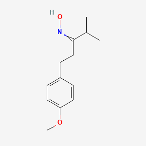 molecular formula C13H19NO2 B12594018 N-[1-(4-methoxyphenyl)-4-methylpentan-3-ylidene]hydroxylamine CAS No. 646039-09-0