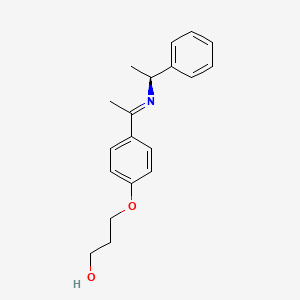 molecular formula C19H23NO2 B12594044 3-(4-{(1E)-N-[(1S)-1-Phenylethyl]ethanimidoyl}phenoxy)propan-1-ol CAS No. 650598-85-9