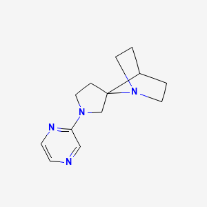 molecular formula C13H18N4 B12594084 Spiro[1-azabicyclo[2.2.1]heptane-7,3'-pyrrolidine], 1'-pyrazinyl- CAS No. 646057-10-5