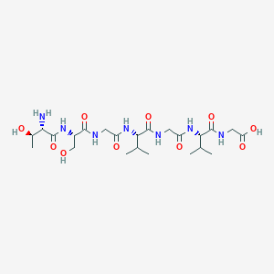 molecular formula C23H41N7O10 B12594273 Glycine, L-threonyl-L-serylglycyl-L-valylglycyl-L-valyl- CAS No. 632331-08-9