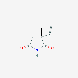 molecular formula C7H9NO2 B12594294 2,5-Pyrrolidinedione, 3-ethenyl-3-methyl-, (3R)- CAS No. 647844-08-4