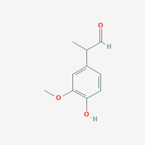 molecular formula C10H12O3 B1259431 2-(4-Hydroxy-3-methoxyphenyl)propanal 