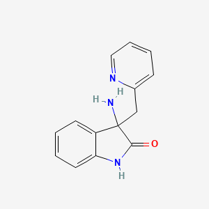 molecular formula C14H13N3O B12594331 2H-Indol-2-one, 3-amino-1,3-dihydro-3-(2-pyridinylmethyl)- CAS No. 646995-93-9