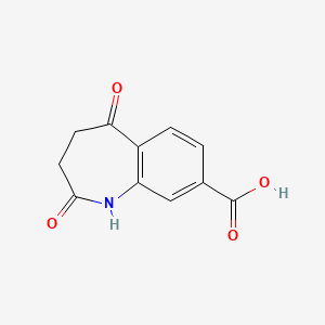 molecular formula C11H9NO4 B12594333 2,5-Dioxo-2,3,4,5-tetrahydro-1H-1-benzazepine-8-carboxylic acid CAS No. 651316-11-9