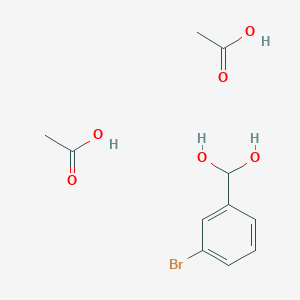 molecular formula C11H15BrO6 B12594439 Acetic acid--(3-bromophenyl)methanediol (2/1) CAS No. 555154-65-9