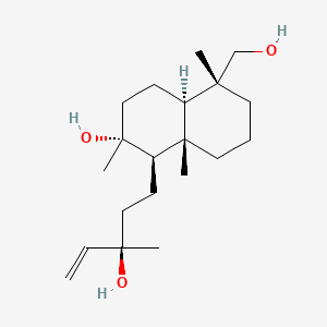 molecular formula C20H36O3 B1259444 (1R,2R,4aR,5R,8aS)-5-(hydroxymethyl)-1-[(3R)-3-hydroxy-3-methylpent-4-enyl]-2,5,8a-trimethyl-3,4,4a,6,7,8-hexahydro-1H-naphthalen-2-ol 