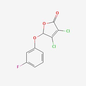 molecular formula C10H5Cl2FO3 B12594504 2(5H)-Furanone, 3,4-dichloro-5-(3-fluorophenoxy)- CAS No. 647832-02-8