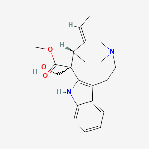 molecular formula C21H26N2O3 B1259452 methyl (1S,2S,16Z)-16-ethylidene-2-(hydroxymethyl)-4,14-diazatetracyclo[12.2.2.03,11.05,10]octadeca-3(11),5,7,9-tetraene-2-carboxylate 