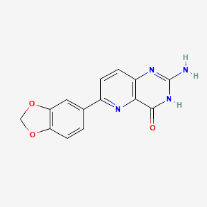 molecular formula C14H10N4O3 B12594549 2-Amino-6-(2H-1,3-benzodioxol-5-yl)pyrido[3,2-d]pyrimidin-4(1H)-one CAS No. 897360-85-9