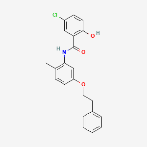 5-Chloro-2-hydroxy-N-[2-methyl-5-(2-phenylethoxy)phenyl]benzamide