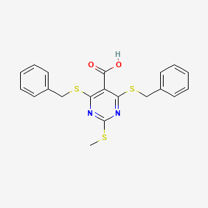 4,6-Bis(benzylthio)-2-(methylthio)pyrimidine-5-carboxylic Acid