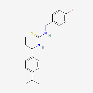 molecular formula C20H25FN2S B1259467 1-[(4-Fluorophenyl)methyl]-3-[1-(4-propan-2-ylphenyl)propyl]thiourea 