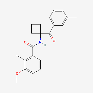 molecular formula C21H23NO3 B12594703 3-Methoxy-2-methyl-N-[1-(3-methylbenzoyl)cyclobutyl]benzamide CAS No. 644979-23-7