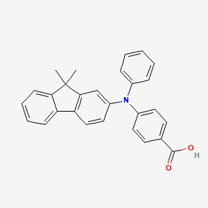 molecular formula C28H23NO2 B12594710 4-[(9,9-Dimethyl-9H-fluoren-2-YL)(phenyl)amino]benzoic acid CAS No. 648908-11-6