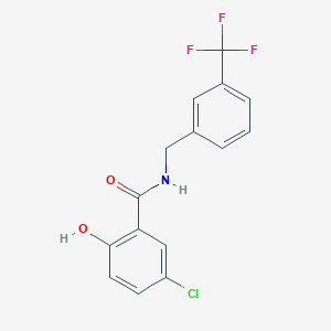 molecular formula C15H11ClF3NO2 B12594712 5-Chloro-2-hydroxy-N-{[3-(trifluoromethyl)phenyl]methyl}benzamide CAS No. 648923-53-9