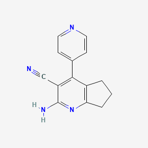 2-amino-4-pyridin-4-yl-6,7-dihydro-5H-cyclopenta[b]pyridine-3-carbonitrile