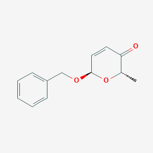 2H-Pyran-3(6H)-one, 2-methyl-6-(phenylmethoxy)-, (2S,6R)-