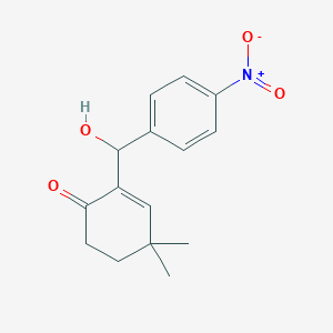 molecular formula C15H17NO4 B12594759 2-[Hydroxy(4-nitrophenyl)methyl]-4,4-dimethylcyclohex-2-en-1-one CAS No. 642442-31-7