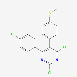 2,4-Dichloro-6-(4-chlorophenyl)-5-[4-(methylsulfanyl)phenyl]pyrimidine