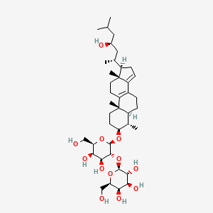 molecular formula C40H66O12 B1259479 (2S,3R,4S,5R,6R)-2-[(2R,3R,4S,5R,6R)-4,5-dihydroxy-6-(hydroxymethyl)-2-[[(3S,4S,5S,10S,13R,17R)-17-[(2R,4S)-4-hydroxy-6-methylheptan-2-yl]-4,10,13-trimethyl-2,3,4,5,6,7,11,12,16,17-decahydro-1H-cyclopenta[a]phenanthren-3-yl]oxy]oxan-3-yl]oxy-6-(hydroxymethyl)oxane-3,4,5-triol 