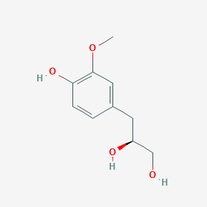 molecular formula C10H14O4 B12594818 1,2-Propanediol, 3-(4-hydroxy-3-methoxyphenyl)-, (2S)- CAS No. 640293-43-2