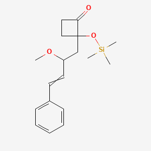 molecular formula C18H26O3Si B12594886 2-(2-Methoxy-4-phenylbut-3-en-1-yl)-2-[(trimethylsilyl)oxy]cyclobutan-1-one CAS No. 649772-42-9