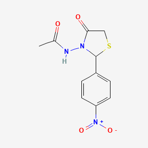 molecular formula C11H11N3O4S B12594908 N-[2-(4-Nitrophenyl)-4-oxo-1,3-thiazolidin-3-yl]acetamide CAS No. 646534-28-3