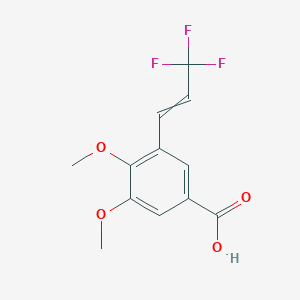 molecular formula C12H11F3O4 B12594932 3,4-Dimethoxy-5-(3,3,3-trifluoroprop-1-en-1-yl)benzoic acid CAS No. 647855-52-5