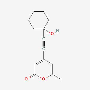 2H-Pyran-2-one, 4-[(1-hydroxycyclohexyl)ethynyl]-6-methyl-