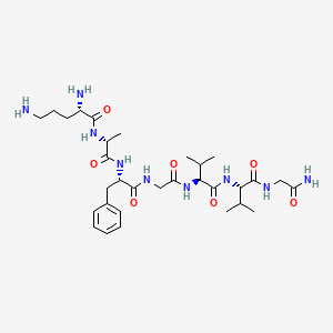 molecular formula C31H51N9O7 B12595014 L-Ornithyl-D-alanyl-L-phenylalanylglycyl-L-valyl-L-valylglycinamide CAS No. 649727-64-0