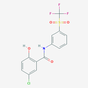 5-Chloro-2-hydroxy-N-{3-[(trifluoromethyl)sulfonyl]phenyl}benzamide