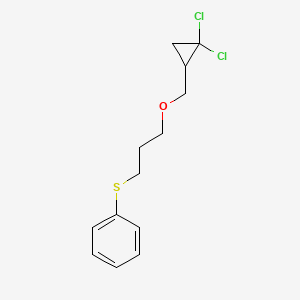 molecular formula C13H16Cl2OS B12595037 ({3-[(2,2-Dichlorocyclopropyl)methoxy]propyl}sulfanyl)benzene CAS No. 872413-70-2