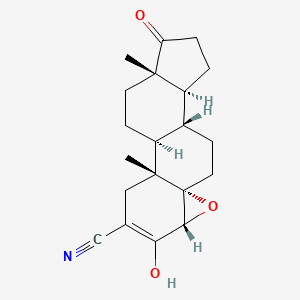 molecular formula C20H25NO3 B1259504 Androst-2-ene-2-carbonitrile, 4,5-epoxy-3-hydroxy-17-oxo-, (4alpha,5alpha)- CAS No. 94152-62-2