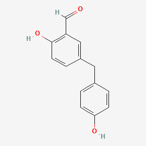 molecular formula C14H12O3 B12595043 2-Hydroxy-5-[(4-hydroxyphenyl)methyl]benzaldehyde CAS No. 906795-82-2