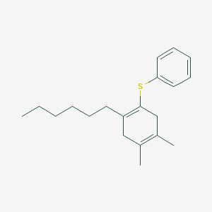 [(2-Hexyl-4,5-dimethylcyclohexa-1,4-dien-1-YL)sulfanyl]benzene