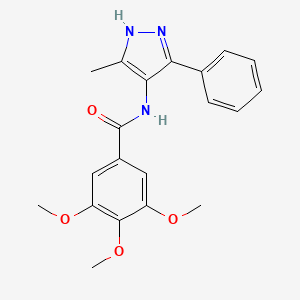 3,4,5-trimethoxy-N-(5-methyl-3-phenyl-1H-pyrazol-4-yl)benzamide